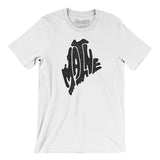 Maine State Shape Text Men/Unisex T-Shirt-Allegiant Goods Co. Vintage Sports Apparel