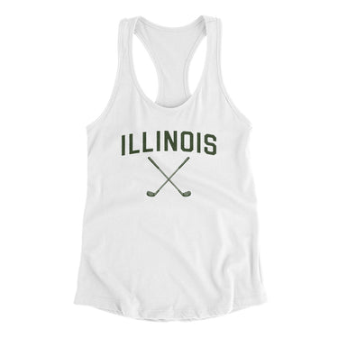 Illinois Golf Women's Racerback Tank-White-Allegiant Goods Co. Vintage Sports Apparel