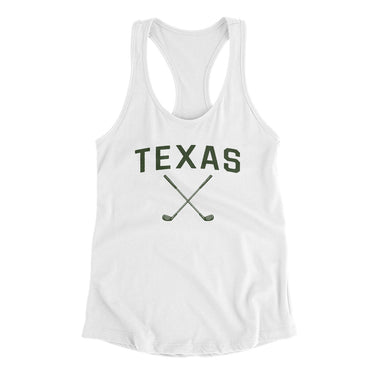 Texas Golf Women's Racerback Tank-White-Allegiant Goods Co. Vintage Sports Apparel
