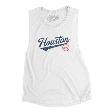 Houston Vintage Script Women's Flowey Scoopneck Muscle Tank-Allegiant Goods Co. Vintage Sports Apparel
