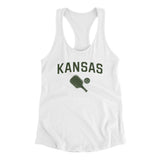 Kansas Pickleball Women's Racerback Tank-White-Allegiant Goods Co. Vintage Sports Apparel