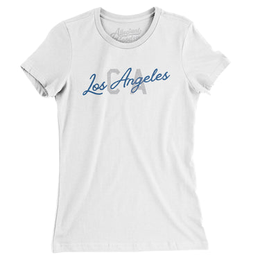 Los Angeles Ca Overprinted Women's T-Shirt-Allegiant Goods Co. Vintage Sports Apparel