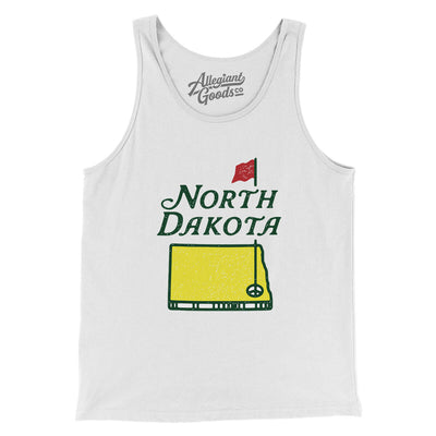 North Dakota Golf Men/Unisex Tank Top-White-Allegiant Goods Co. Vintage Sports Apparel