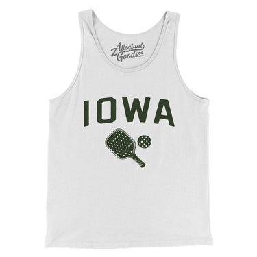 Iowa Pickleball Men/Unisex Tank Top-White-Allegiant Goods Co. Vintage Sports Apparel