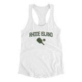 Rhode Island Pickleball Women's Racerback Tank-White-Allegiant Goods Co. Vintage Sports Apparel
