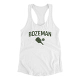 Bozeman Pickleball Women's Racerback Tank-White-Allegiant Goods Co. Vintage Sports Apparel