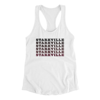Starkville Repeat Women's Racerback Tank-White-Allegiant Goods Co. Vintage Sports Apparel