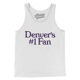Denver's Number 1 Fan Men/Unisex Tank Top-White-Allegiant Goods Co. Vintage Sports Apparel