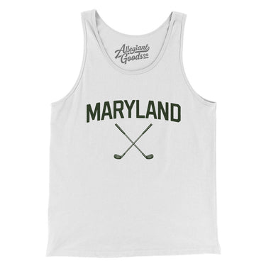 Maryland Golf Men/Unisex Tank Top-White-Allegiant Goods Co. Vintage Sports Apparel