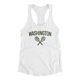 Washington Tennis Women's Racerback Tank-White-Allegiant Goods Co. Vintage Sports Apparel