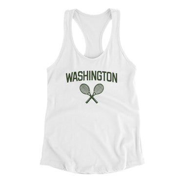 Washington Tennis Women's Racerback Tank-White-Allegiant Goods Co. Vintage Sports Apparel