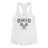 Ohio Tennis Women's Racerback Tank-White-Allegiant Goods Co. Vintage Sports Apparel
