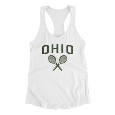 Ohio Tennis Women's Racerback Tank-White-Allegiant Goods Co. Vintage Sports Apparel