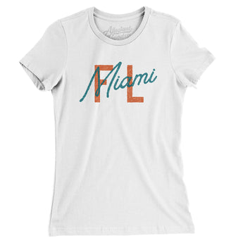 Miami Fl Overprinted Women's T-Shirt-Allegiant Goods Co. Vintage Sports Apparel