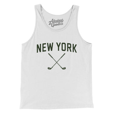 New York Golf Men/Unisex Tank Top-White-Allegiant Goods Co. Vintage Sports Apparel