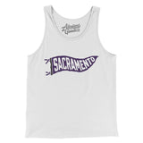 Sacramento Pennant Men/Unisex Tank Top-White-Allegiant Goods Co. Vintage Sports Apparel