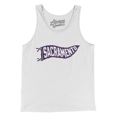 Sacramento Pennant Men/Unisex Tank Top-White-Allegiant Goods Co. Vintage Sports Apparel