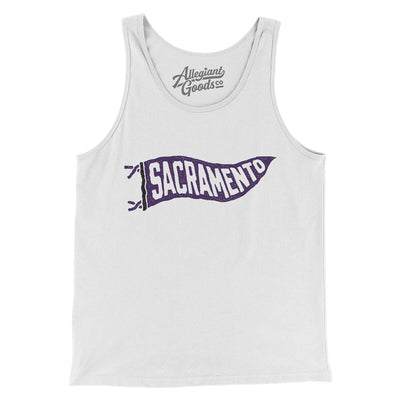 Sacramento Pennant Men/Unisex Tank Top-White-Allegiant Goods Co. Vintage Sports Apparel