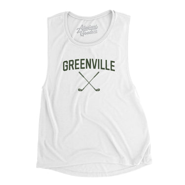 Greenville Golf Women's Flowey Scoopneck Muscle Tank-White-Allegiant Goods Co. Vintage Sports Apparel