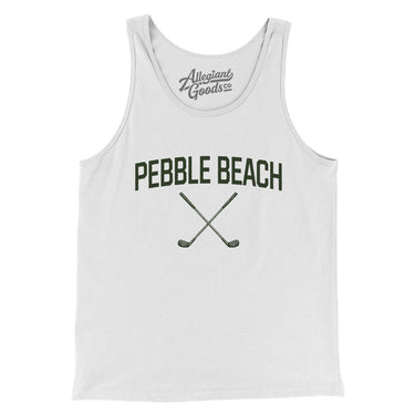 Pebble Beach Golf Men/Unisex Tank Top-White-Allegiant Goods Co. Vintage Sports Apparel