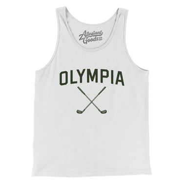 Olympia Golf Men/Unisex Tank Top-White-Allegiant Goods Co. Vintage Sports Apparel