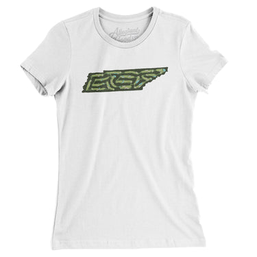 Tennessee Golf Course Map Women's T-Shirt-White-Allegiant Goods Co. Vintage Sports Apparel