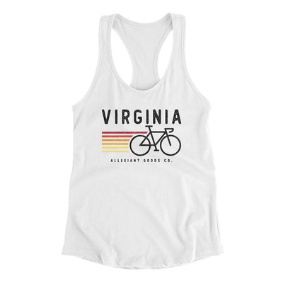 Virginia Cycling Women's Racerback Tank-White-Allegiant Goods Co. Vintage Sports Apparel