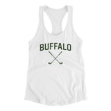 Buffalo Golf Women's Racerback Tank-White-Allegiant Goods Co. Vintage Sports Apparel