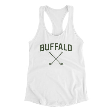 Buffalo Golf Women's Racerback Tank-White-Allegiant Goods Co. Vintage Sports Apparel