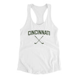 Cincinnati Golf Women's Racerback Tank-White-Allegiant Goods Co. Vintage Sports Apparel