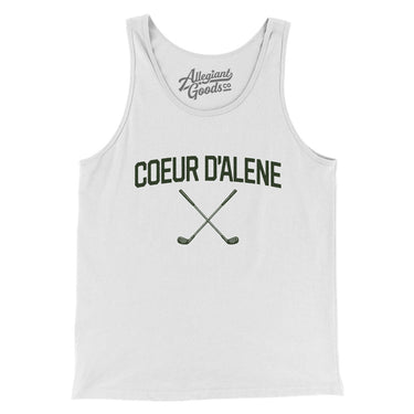 Coeur D'alene Golf Men/Unisex Tank Top-White-Allegiant Goods Co. Vintage Sports Apparel
