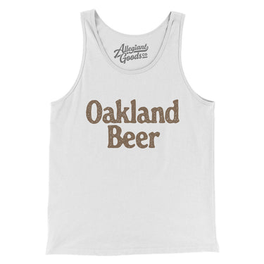 Oakland Beer Men/Unisex Tank Top-White-Allegiant Goods Co. Vintage Sports Apparel