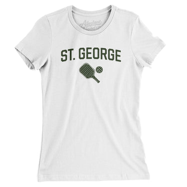 St. George Pickleball Women's T-Shirt-White-Allegiant Goods Co. Vintage Sports Apparel