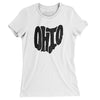 Ohio State Shape Text Women's T-Shirt-White-Allegiant Goods Co. Vintage Sports Apparel