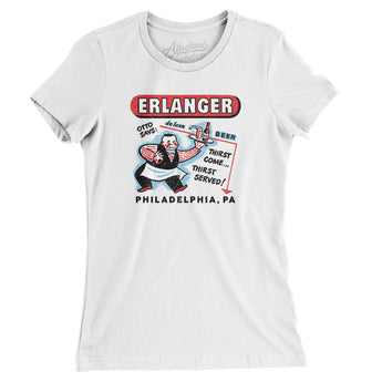 Erlanger Deluxe Beer Philadelphia Women's T-Shirt-White-Allegiant Goods Co. Vintage Sports Apparel