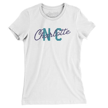 Charlotte Nc Overprinted Women's T-Shirt-Allegiant Goods Co. Vintage Sports Apparel
