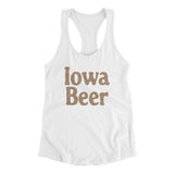 Iowa Beer Women's Racerback Tank-White-Allegiant Goods Co. Vintage Sports Apparel