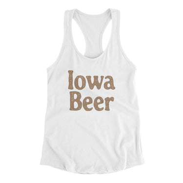 Iowa Beer Women's Racerback Tank-White-Allegiant Goods Co. Vintage Sports Apparel