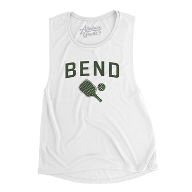 Bend Pickleball Women's Flowey Scoopneck Muscle Tank-White-Allegiant Goods Co. Vintage Sports Apparel