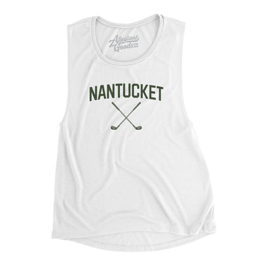 Nantucket Golf Women's Flowey Scoopneck Muscle Tank-White-Allegiant Goods Co. Vintage Sports Apparel