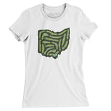 Ohio Golf Course Map Women's T-Shirt-White-Allegiant Goods Co. Vintage Sports Apparel