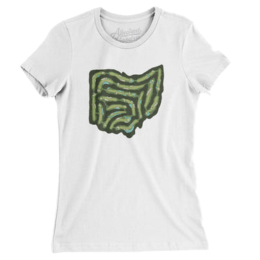 Ohio Golf Course Map Women's T-Shirt-White-Allegiant Goods Co. Vintage Sports Apparel