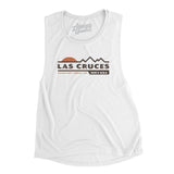 Las Cruces Mountain Sunset Women's Flowey Scoopneck Muscle Tank-White-Allegiant Goods Co. Vintage Sports Apparel