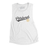 Pittsburgh Vintage Script Women's Flowey Scoopneck Muscle Tank-Allegiant Goods Co. Vintage Sports Apparel