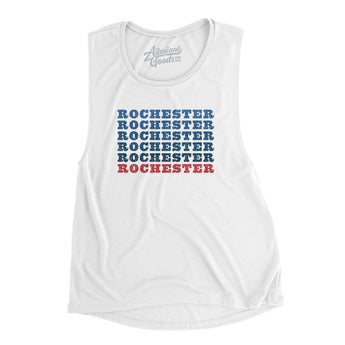 Rochester Repeat Women's Flowey Scoopneck Muscle Tank-White-Allegiant Goods Co. Vintage Sports Apparel