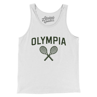 Olympia Tennis Men/Unisex Tank Top-White-Allegiant Goods Co. Vintage Sports Apparel