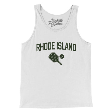 Rhode Island Pickleball Men/Unisex Tank Top-White-Allegiant Goods Co. Vintage Sports Apparel