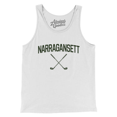 Narragansett Golf Men/Unisex Tank Top-White-Allegiant Goods Co. Vintage Sports Apparel