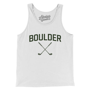 Boulder Golf Men/Unisex Tank Top-White-Allegiant Goods Co. Vintage Sports Apparel