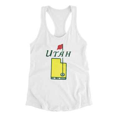 Utah Golf Women's Racerback Tank-White-Allegiant Goods Co. Vintage Sports Apparel
